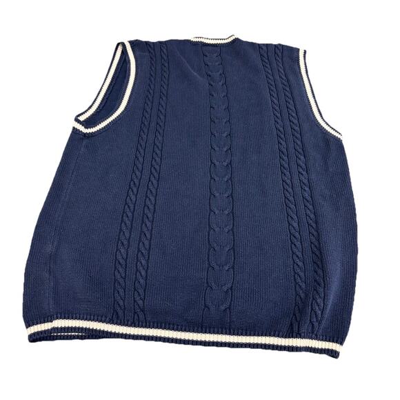 Vintage Nike court Knit Vest logo Men’s Size Large Navy And White Rare Alcaraz - Picture 2 of 6